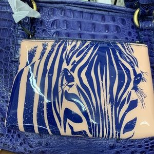 💐 Catseye London blue zebra vinyl cosmetic pouch